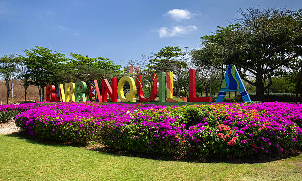 Barranquilla, Colombia, March 3, 2025: View of the photopoint of the Colombian town of Barranquilla on a sunny day.